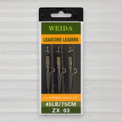 Монтаж лідкор з безпечною кліпсою Weida ZX-03, 45lb, 75см, 3шт/уп